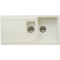 Ikon IK2823W 1000mm x 500mm White Double Sink