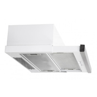 Milano T2-6-1 600mm White 440m3/ph Built-In Rangehood