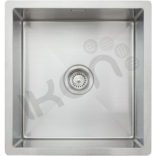 Ikon IK71920 Nickel 430mm x 458mm Stainless Single Sink