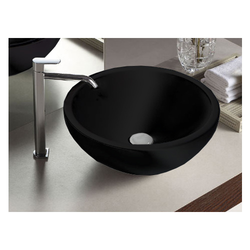 Ikon IKB4545B Guana 445mm x 220mm Round Black Sink