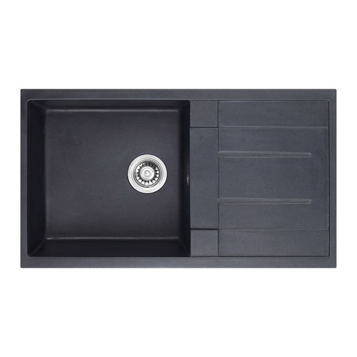 Noir NOIR-860 860mm x 500mm Black Single Sink